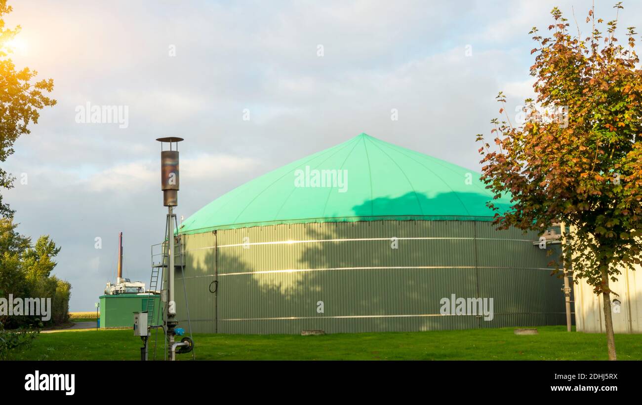 Stabilimento di biogas in campagna in Germania Foto Stock