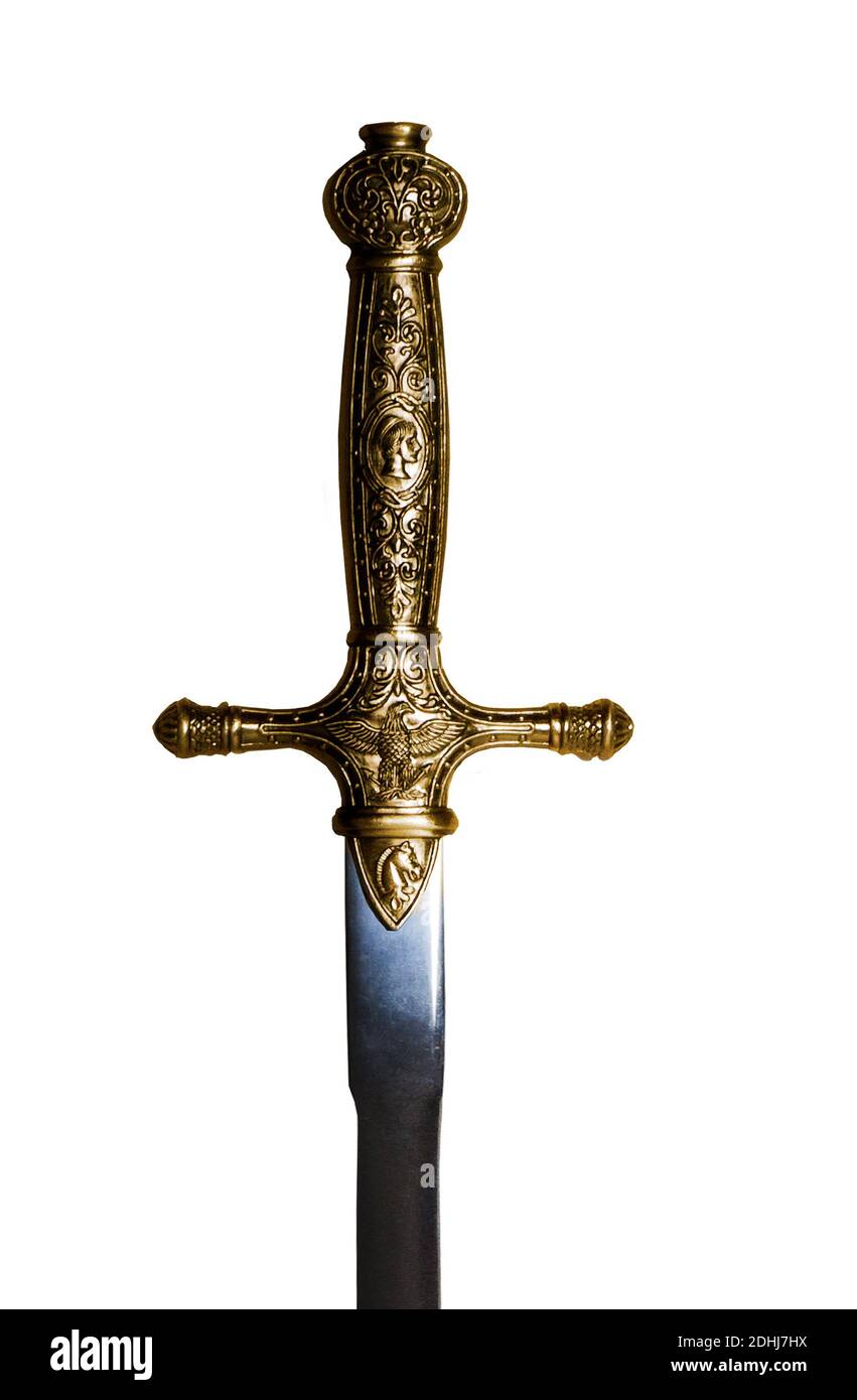 taglio di spada medievale Foto Stock