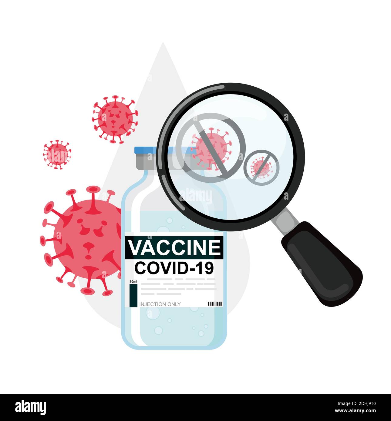 Prevenzione del trattamento con covid19. Design moderno e piatto. Illustrazione vettoriale. Illustrazione Vettoriale