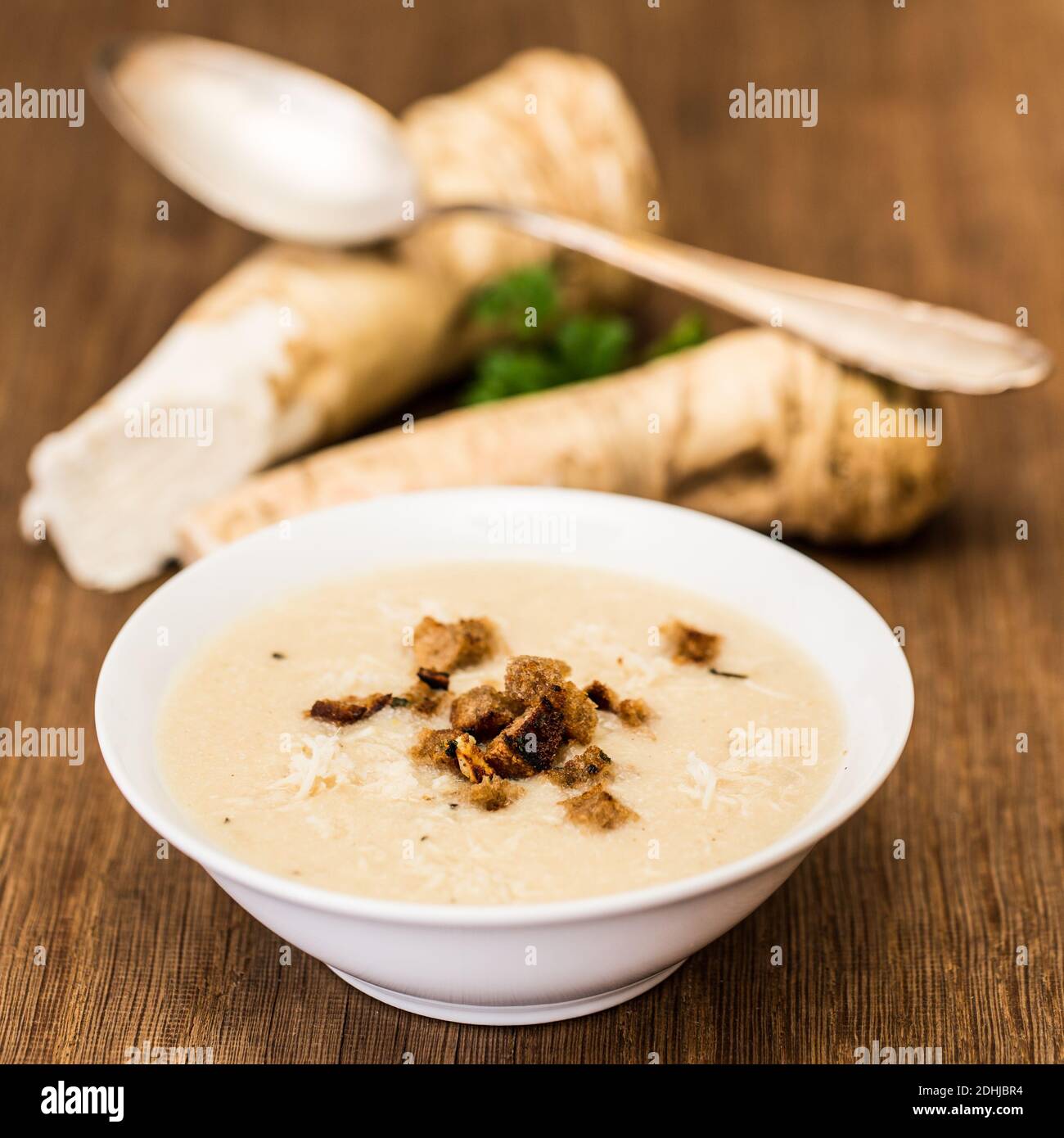 Vera zuppa di rafano della Stiria Foto Stock