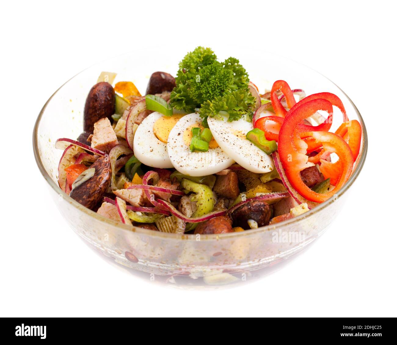 Insalata del contadino con olio di semi di zucca Foto Stock