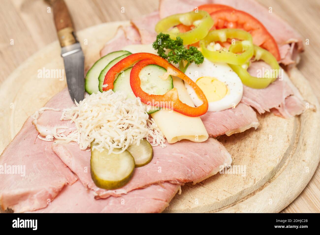 Sandwich con coltello Foto Stock