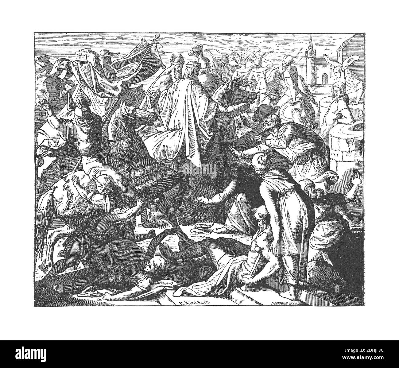 Illustrazione originale di "Konrad procedendo alla incoronazione". Pubblicato in una storia pittorica del mondo grandi nazioni: fin dalle prime date al p Foto Stock