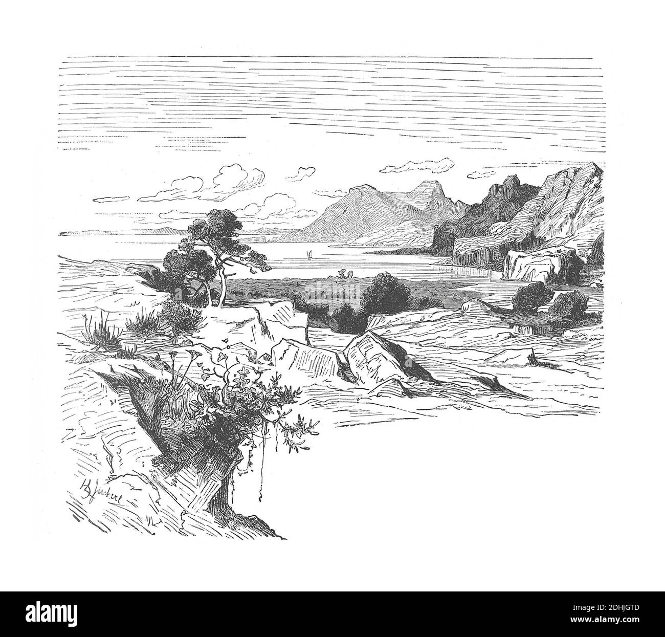 Illustrazione di Passo di Thermopylae e Costa di Tessaglia / Da una storia pittorica delle nazioni più grandi del mondo Foto Stock