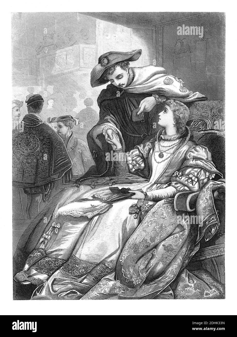 Illustrazione ottocentesca di Romeo e Giulietta. Pubblicato in 'l'Enciclopedia Nazionale di Business e forme sociali, abbracciando le leggi dell'etichetta A. Foto Stock