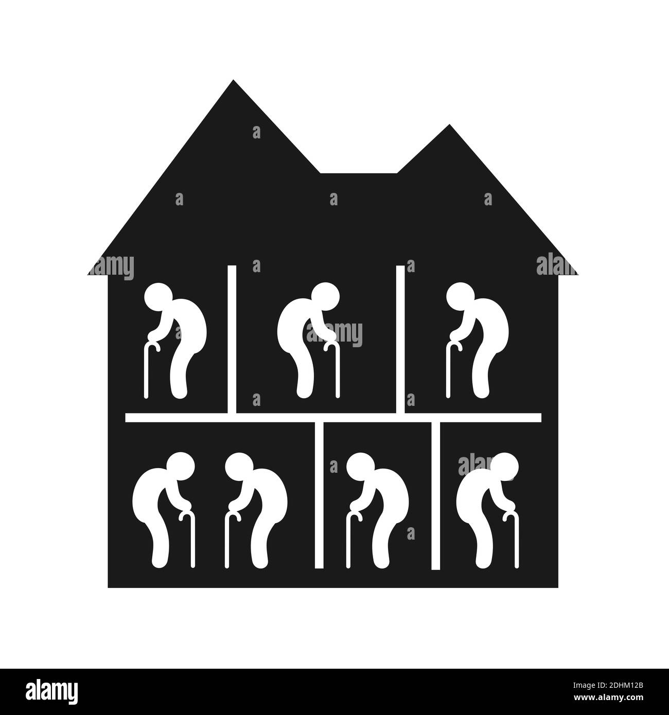 Casa di riposo e casa di vecchiaia - casa per anziani uomini anziani - edificio residenziale come luogo di vita collettiva e l'abitare per il pensionato e. Foto Stock