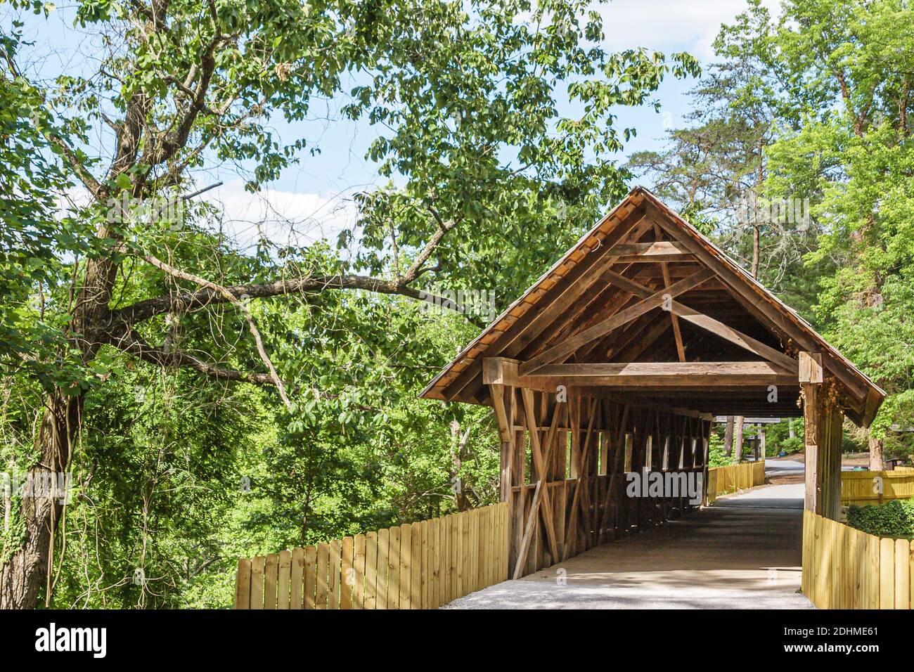 Alabama Gadsden Noccalula Falls Park & Campground, Gilliland's Reese Covered Bridge costruzione a tratto singolo, Foto Stock