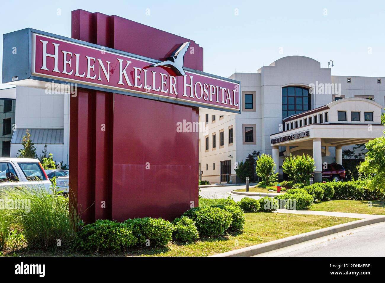 Alabama Tuscumbia Helen Keller Hospital, ingresso all'esterno, Foto Stock