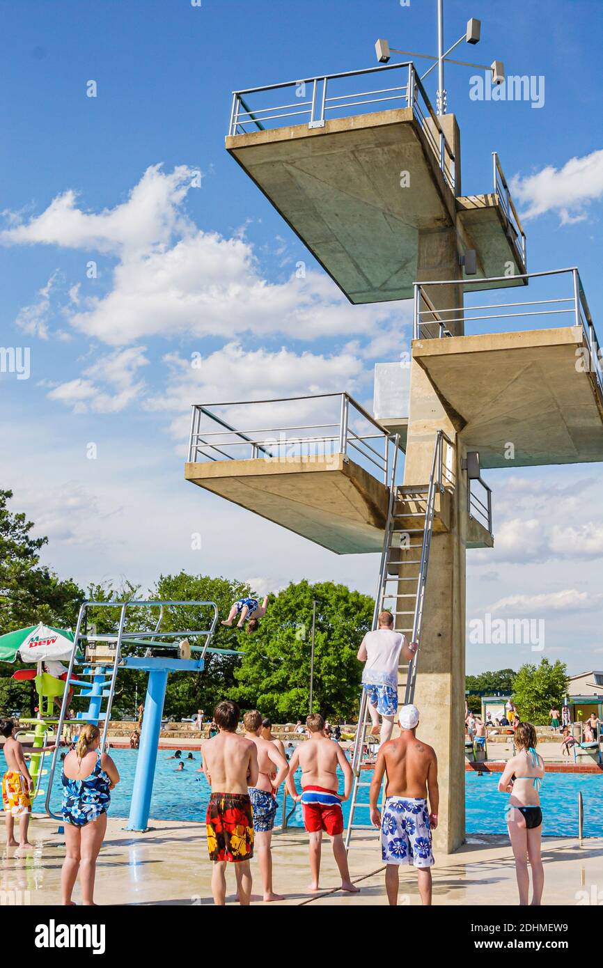 Alabama Decatur Point Mallard Park Waterpark, piscina multi piano di immersione, Foto Stock