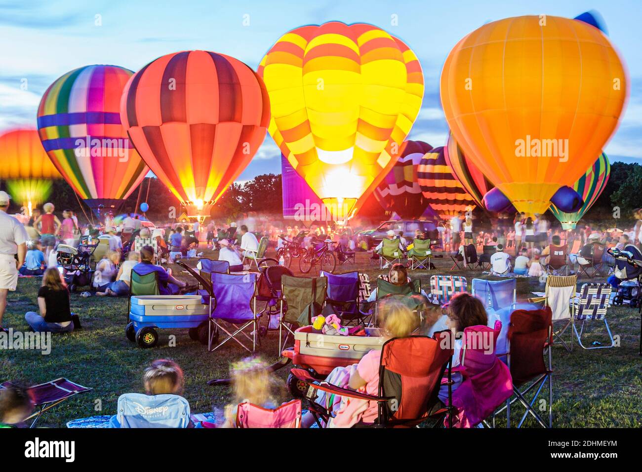 Alabama Decatur Alabama Jubilee Hot Air Balloon Classic, Point Mallard Park palloncini annuale notte incandescente, Foto Stock