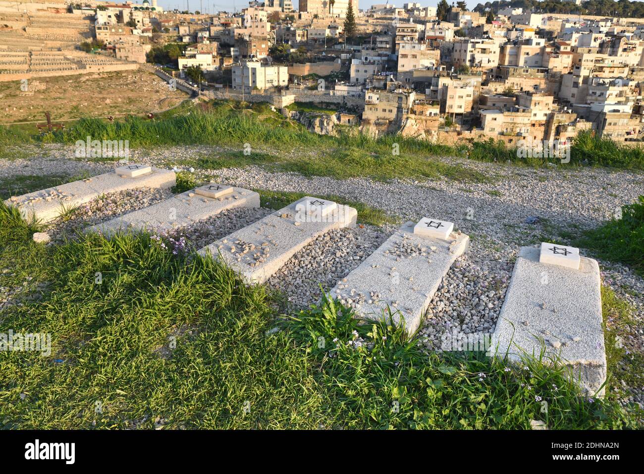 Cinque tombe ebraiche vicino alla strada ha Ofel Foto Stock