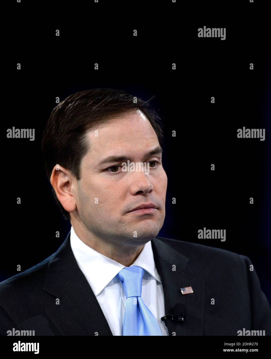 Il candidato presidenziale della GOP Marco Rubio parla durante la CPAC 2016 marzo 4, 2016 a National Harbour, Maryland. L'Unione conservatrice americana ha ospitato la sua annuale Conferenza di azione politica conservatrice per discutere le questioni conservatrici. Foto di Olivier Douliery/ABACAPRESS.COM Foto Stock