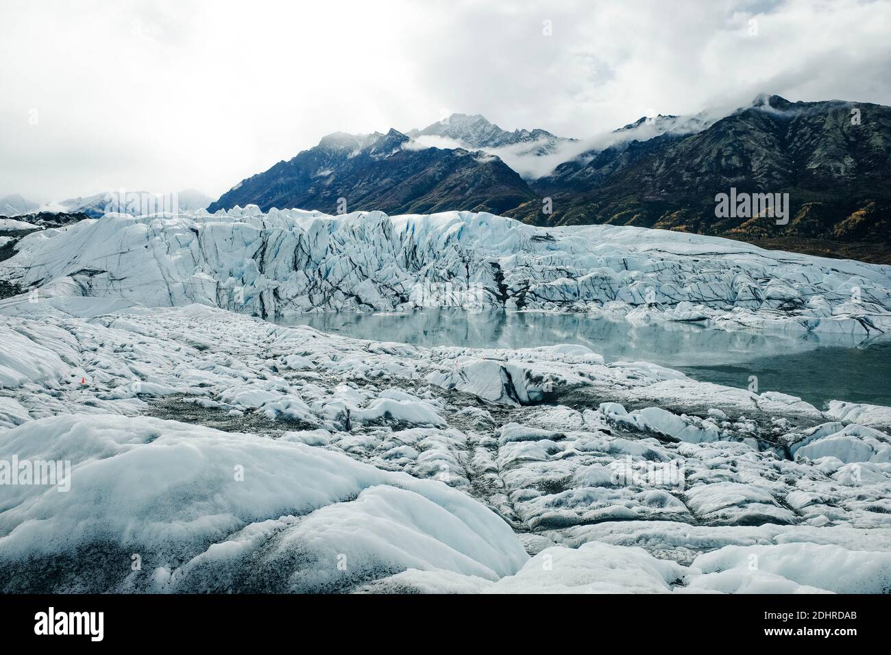 Matanuska Glacier state Recreation Area, a sole due ore da Anchorage in Alaska Foto Stock