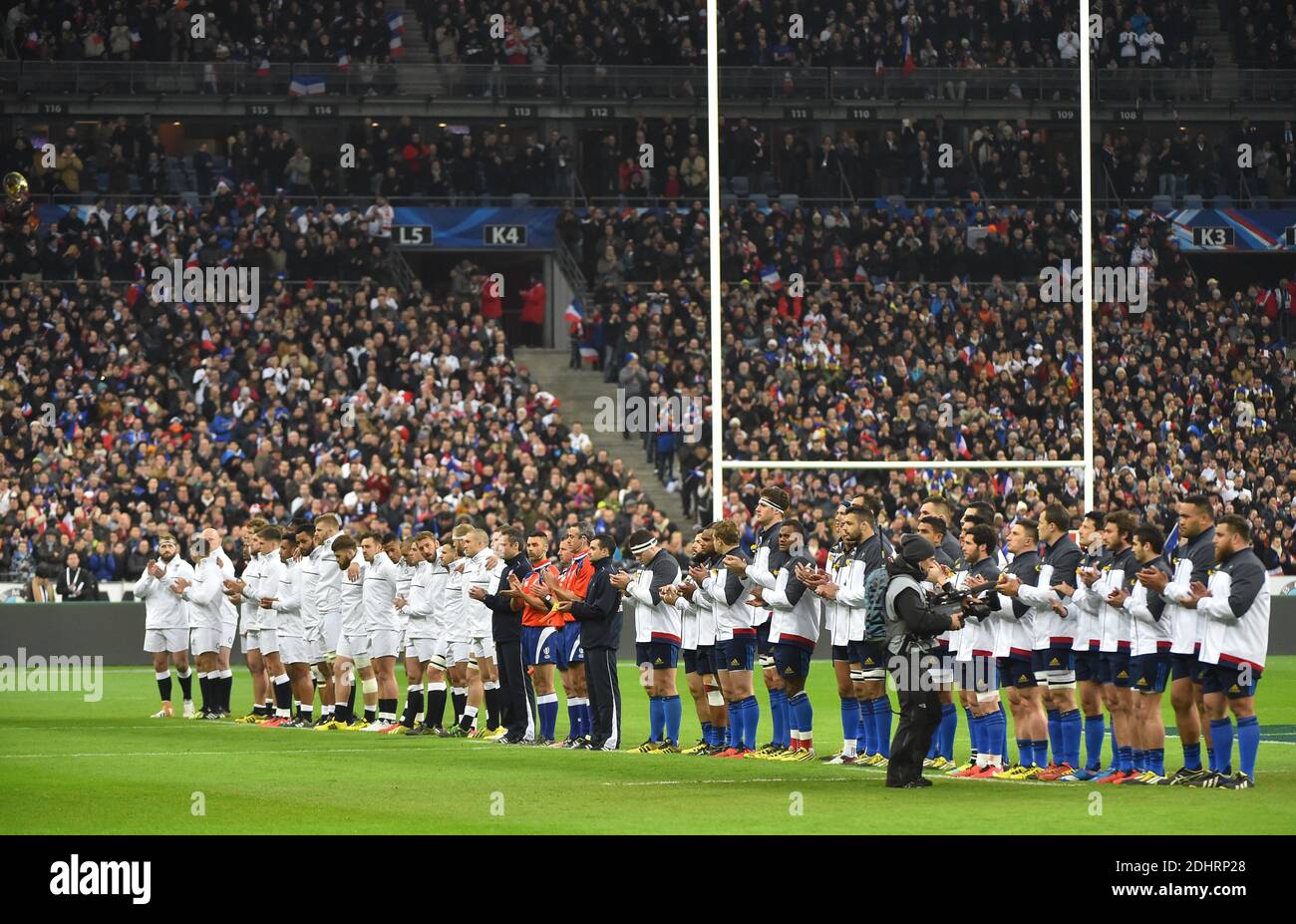 Team durante la partita RBS Six Nations Championship 2016 Rugby Union, Francia contro Inghilterra allo Stade de France a Saint-Denis sobborgo di Parigi, Francia, il 19 marzo 2016. Foto di Christian Liegi/ABACAPRESS.COM Foto Stock