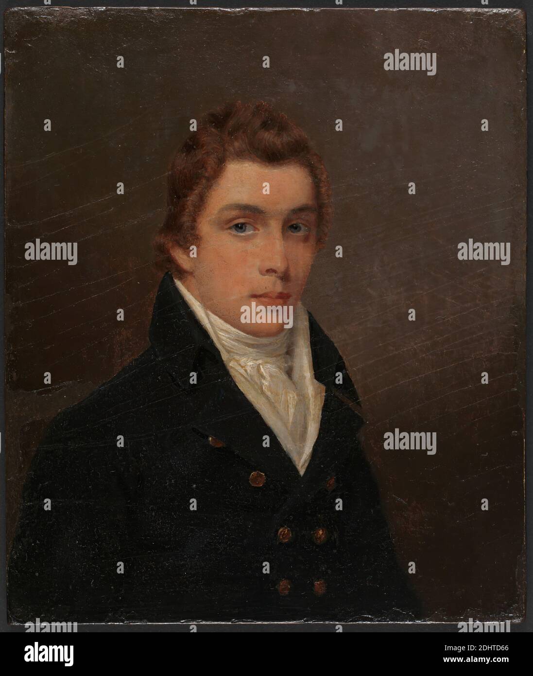 Ritratto di un Gentleman, John Cox Dillman Engleheart, 1783–1862, inglese, non datato, olio su pannello di legno, immagine: 5 7/8 x 5 pollici (14.9 x 12.7 cm), ritratto Foto Stock Ritratto di un Gentleman, John Cox Dillman Engleheart, 1783–1862, inglese, non datato, olio su pannello di legno, immagine: 5 7/8 x 5 pollici (14.9 x 12.7 cm), ritratto Foto Stock