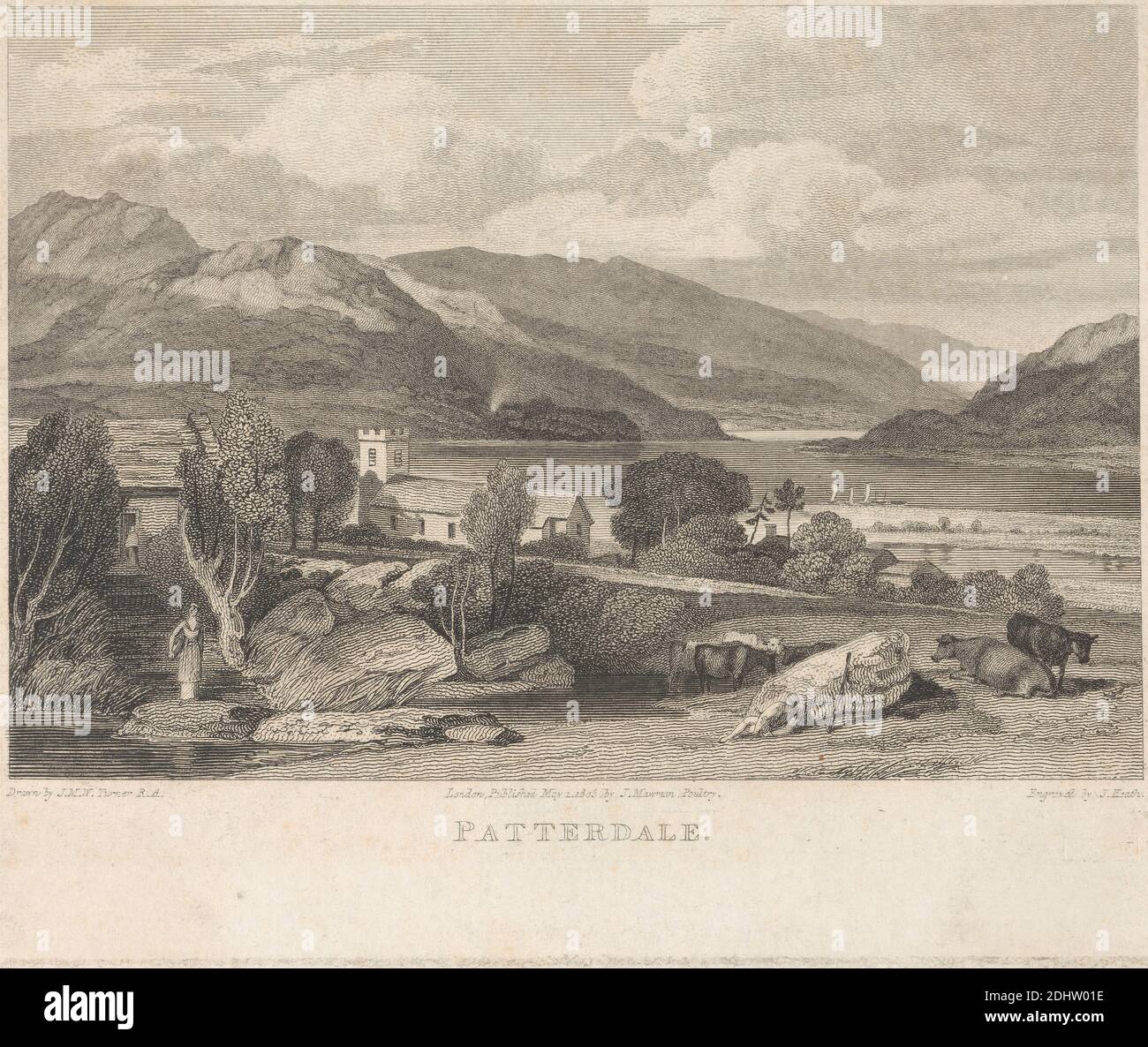 Pope's Villa, Charles Heath, 1785–1848, British, John Pye, 1782–1874, British, dopo Joseph Mallord William Turner, 1775–1851, British, 1811, incisione e incisione ( prova dell'incisore aa Foto Stock