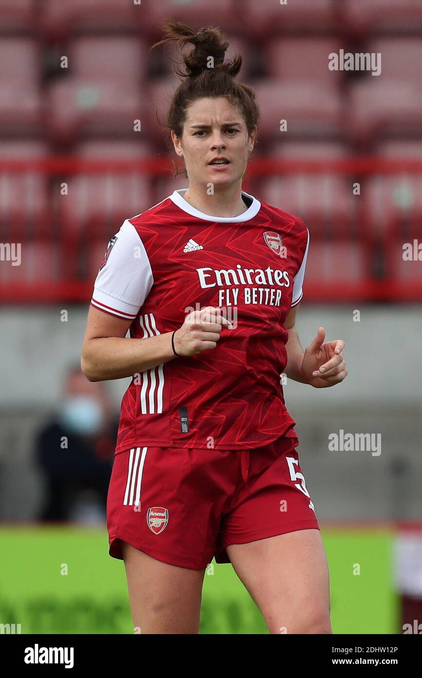 Jen Beattie gioca per le donne di Arsenal contro Brighton & Hove Albion le donne poco dopo che è stato diagnosticato con cancro di seno. 11 ottobre 2020 Foto Stock