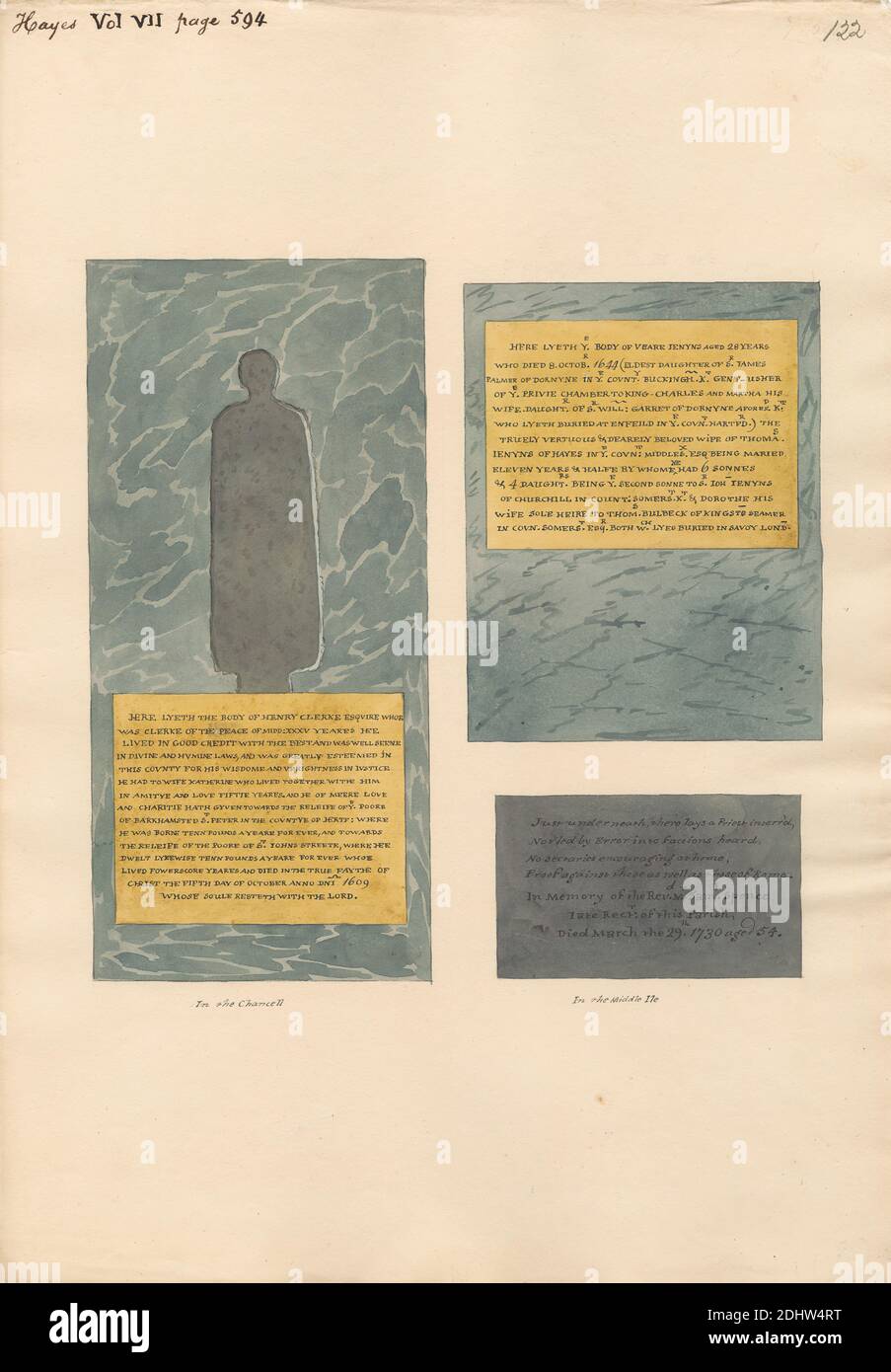 Iscrizione Brass per Henry Cherke, Verare Jenyns e il reverendo Samuel Spence di Hayes Church, attribuita a Daniel Lysons, 1762–1834, British, tra il 1796 e il 1811, penna e inchiostro nero e acquerello su grafite media, leggermente testurizzata, carta di wove crema, foglio: 15 × 10 7/8 pollici (38.1 × 27.6 cm), soggetto architettonico, ottone, chiesa, iscrizione, memoriale, Inghilterra, Grande Londra, Londra, Regno Unito Foto Stock Iscrizione Brass per Henry Cherke, Verare Jenyns e il reverendo Samuel Spence di Hayes Church, attribuita a Daniel Lysons, 1762–1834, British, tra il 1796 e il 1811, penna e inchiostro nero e acquerello su grafite media, leggermente testurizzata, carta di wove crema, foglio: 15 × 10 7/8 pollici (38.1 × 27.6 cm), soggetto architettonico, ottone, chiesa, iscrizione, memoriale, Inghilterra, Grande Londra, Londra, Regno Unito Foto Stock