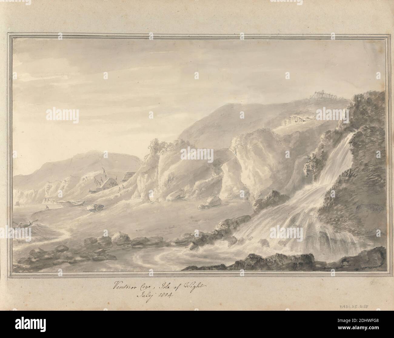 Viste in Inghilterra, Scozia e Galles: Ventnor Cove, Isle of Wight, luglio 1804, Amos Green, 1735–1807, British, Harriet Green, 1751–1807, British, 1804 Foto Stock