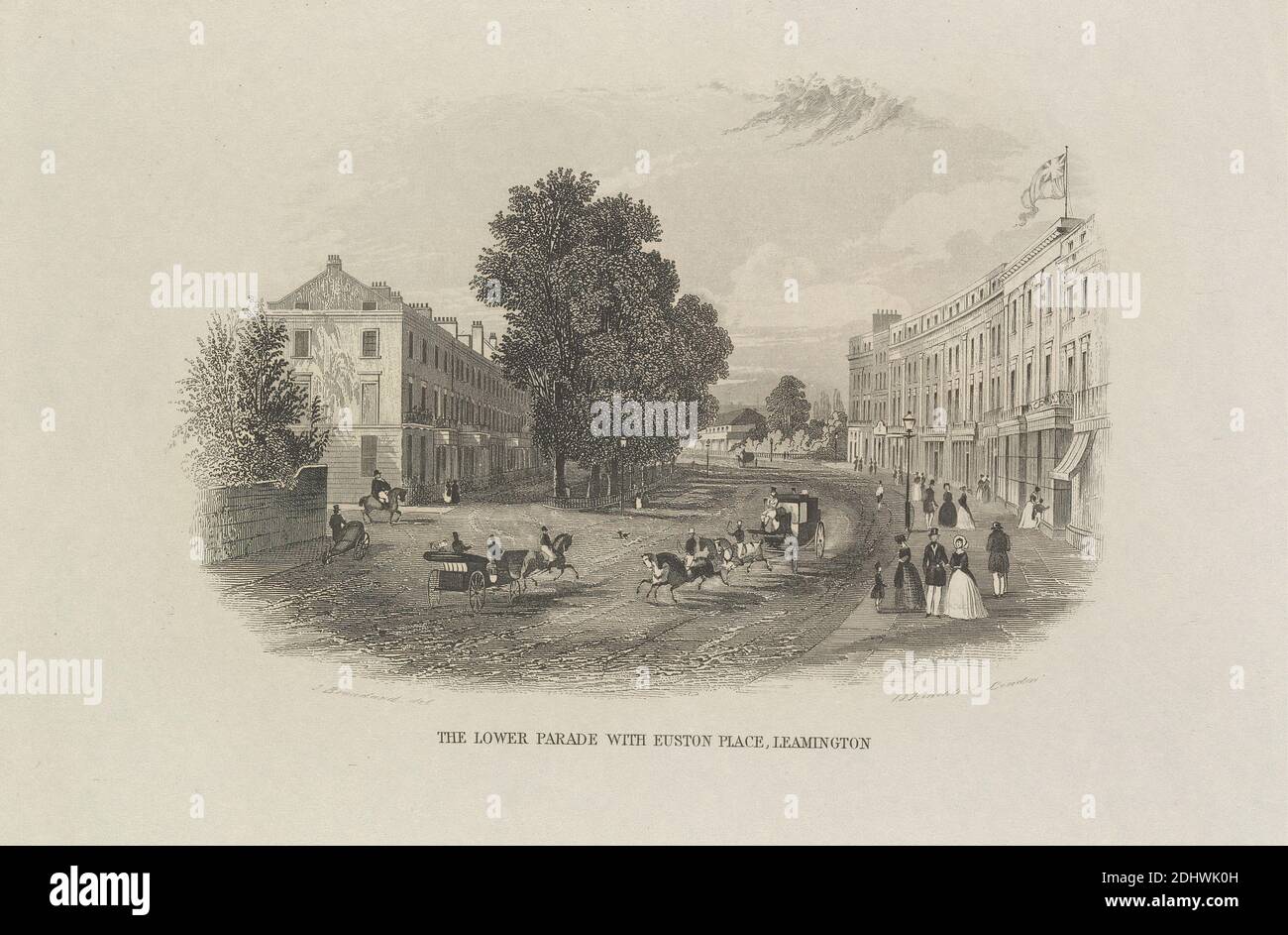 La Lower Parade con Euston Place, Leamington, John Brandard, 1812–1863, inglese, ex artista sconosciuto, non ha dato il suo nome Foto Stock
