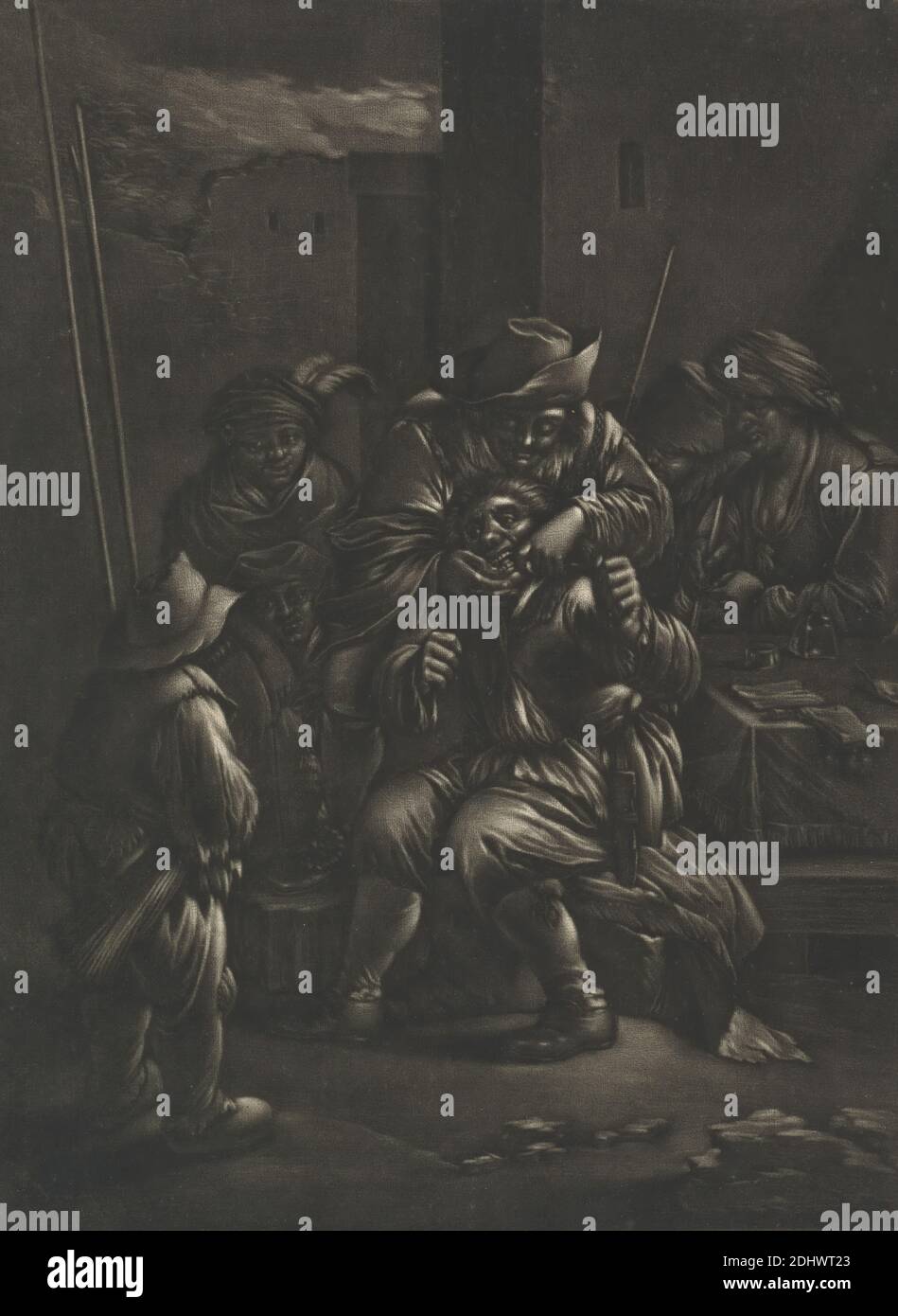 Il dentista, Stampa di Paul van Somer, ca. 1576–1621, fiammingo, attivo in Gran Bretagna (dal 1616), dopo Jan entrambi, ca. 1618–1652, Olandese, 1674, Mezzotint su carta leggermente spessa, moderatamente testurizzata, crema, carta depresso, foglio: 14 9/16 × 10 3/16 pollici (37 × 25.9 cm), piatto: 10 3/4 × 7 7/8 pollici (27.3 × 20 cm), e immagine: 10 9/16 × 7 7/8 pollici (26.8 × 20 cm Foto Stock