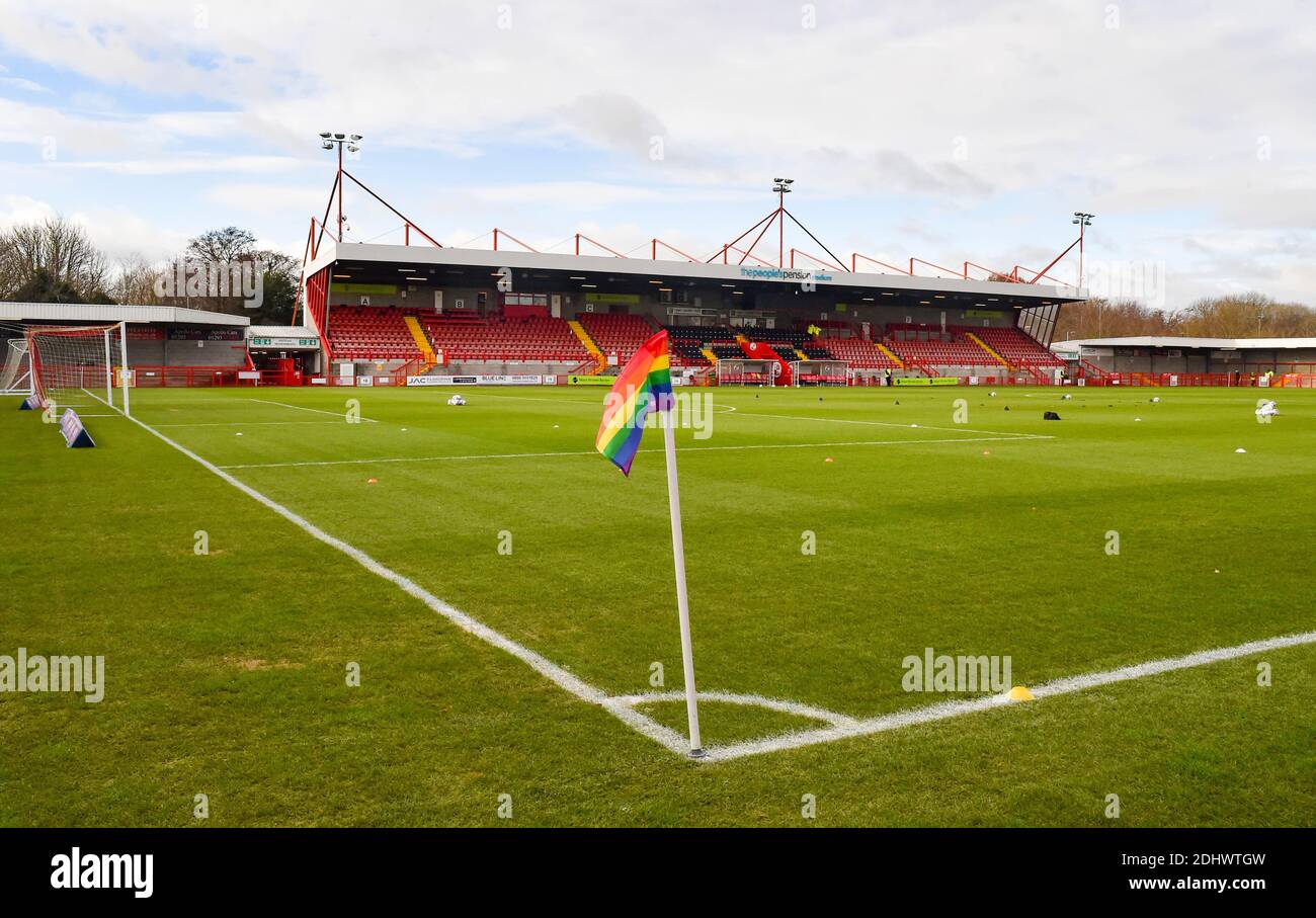 Crawley UK 12 dicembre 2020 - Quiet prima della partita Sky Bet EFL League due tra Crawley Town e Barrow AFC al People's Pension Stadium - solo per uso editoriale. Nessuna merchandising. - per maggiori dettagli contatta Football Dataco : Foto Stock