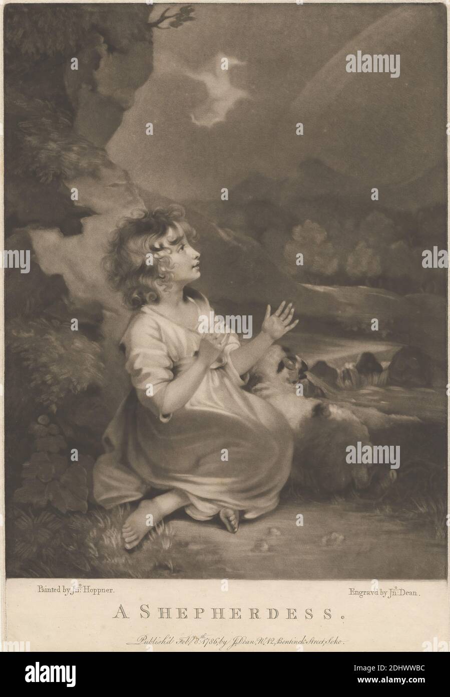 A Shepherdess Stampa realizzata da John Dean 1754 1798 inglese