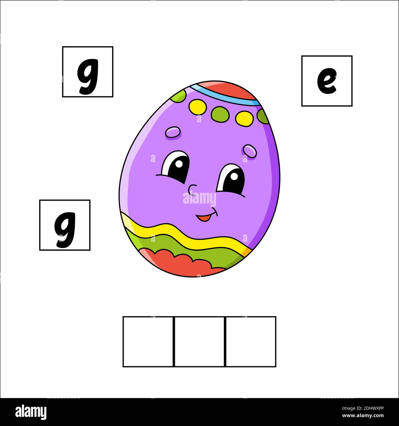 Puzzle di parole. Foglio di lavoro per lo sviluppo dell'istruzione. Gioco di apprendimento per bambini. Pagina attività. Puzzle per bambini. Indovinello per prescolare. Illustrazione vettoriale in Illustrazione Vettoriale