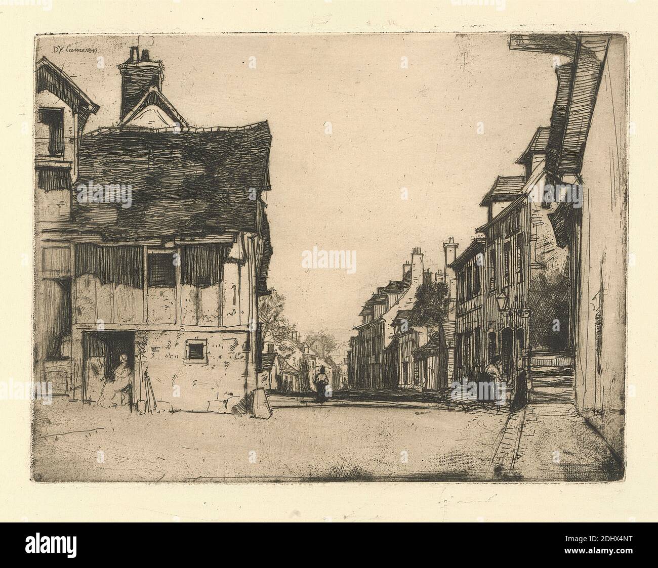 R. 359. A Norman Village, Sir David Young Cameron, 1865–1945, British, 1904, Etching Foto Stock