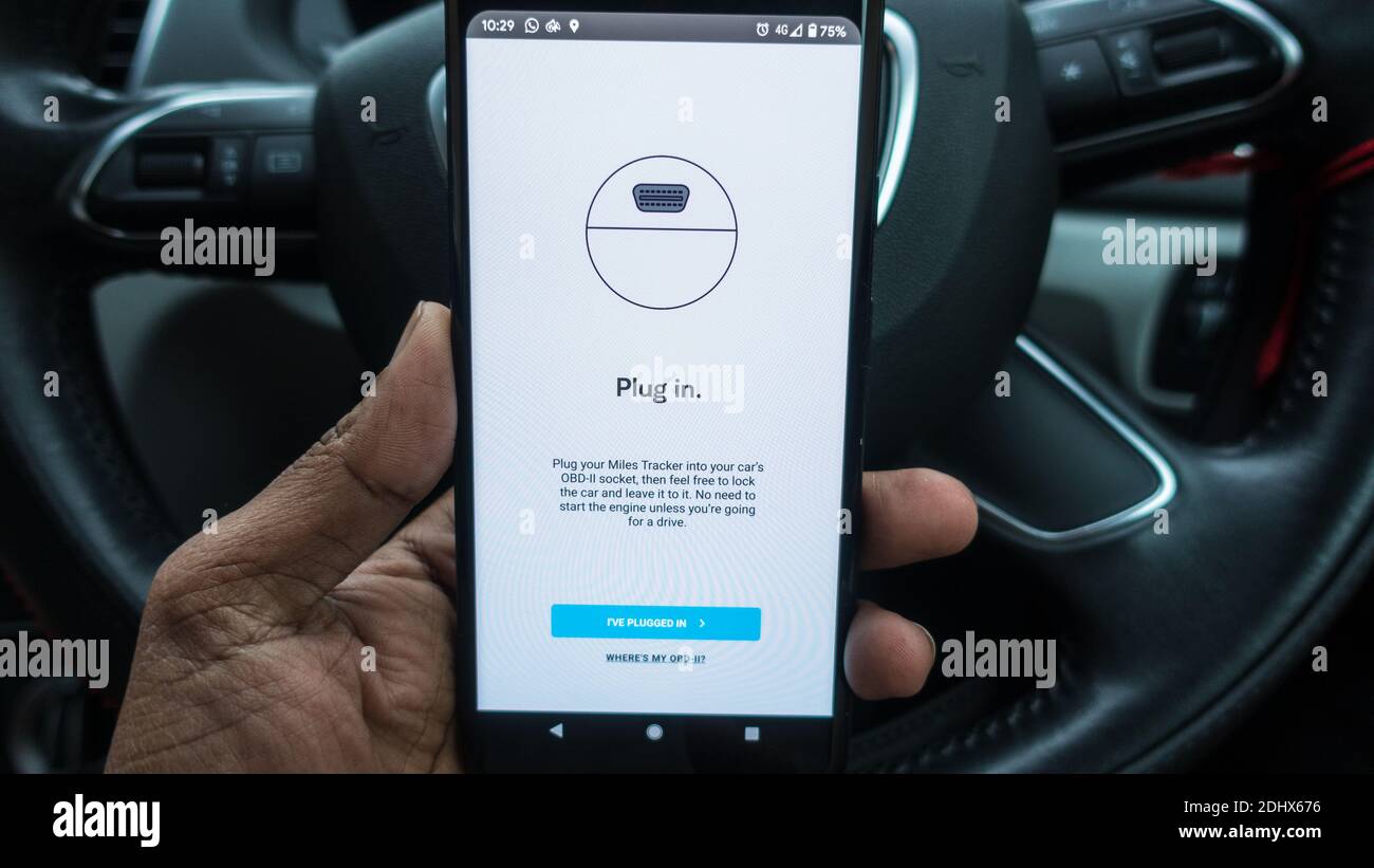 Per miglia di assicurazione tracker Foto Stock