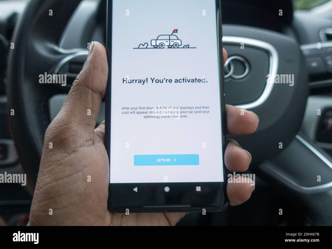 Per miglia di assicurazione tracker Foto Stock