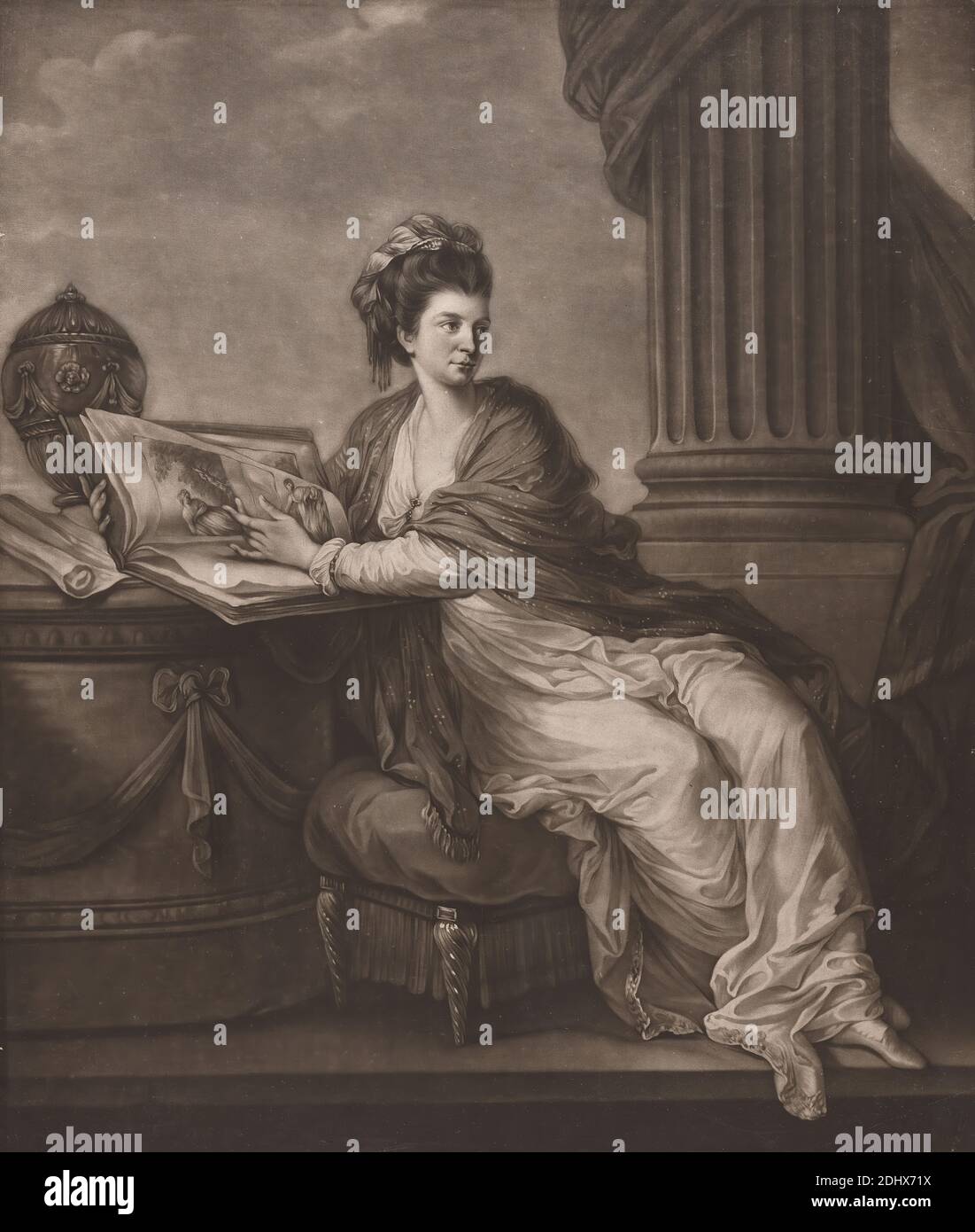Signora, artista sconosciuto, XVIII secolo, non datato, Mezzotint Foto Stock