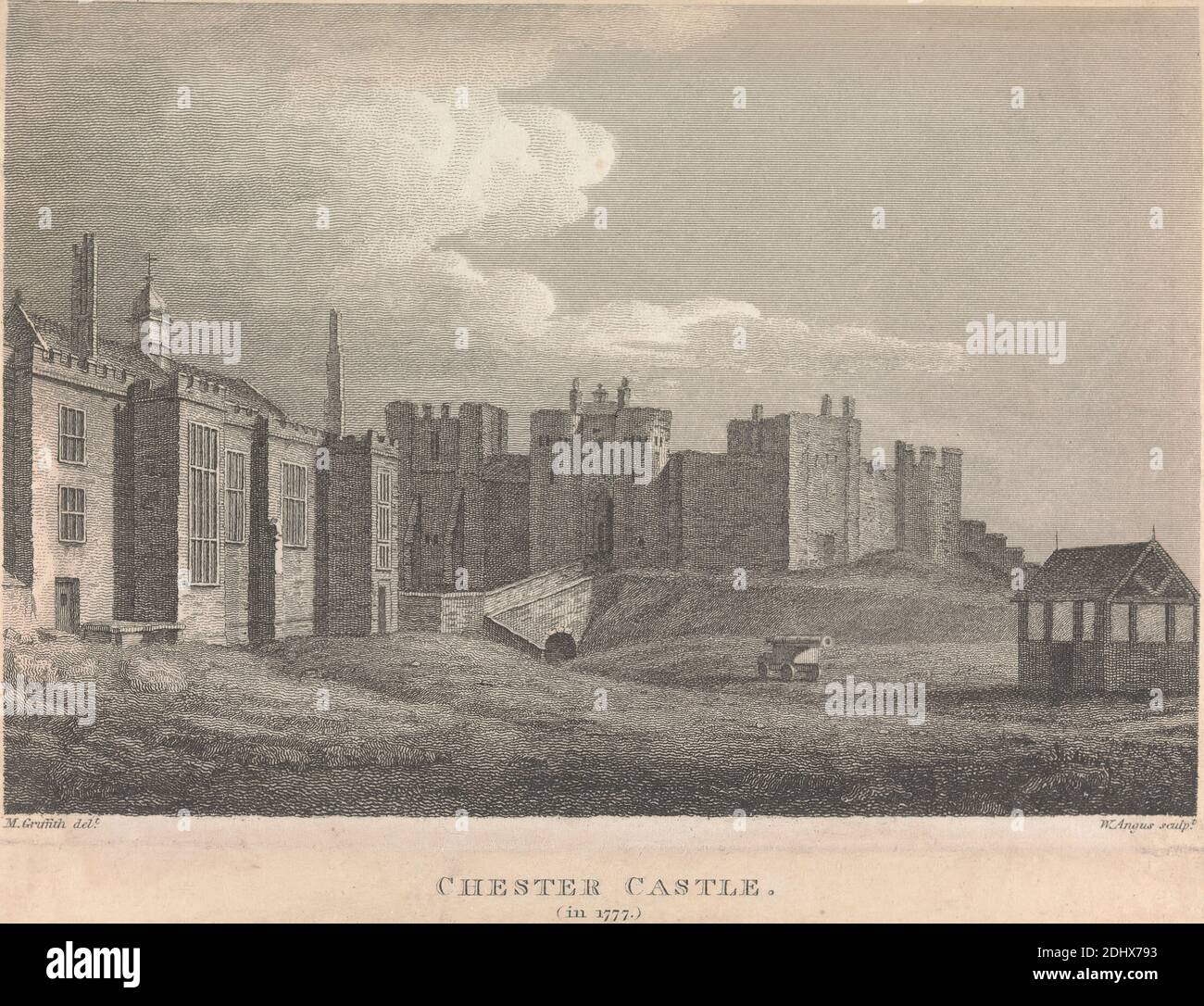 Castello di Chester; pagina 63 (Volume uno), William Angus, 1752–1821, British, After Moses Griffith, 1747–1819, British, 1777 Foto Stock