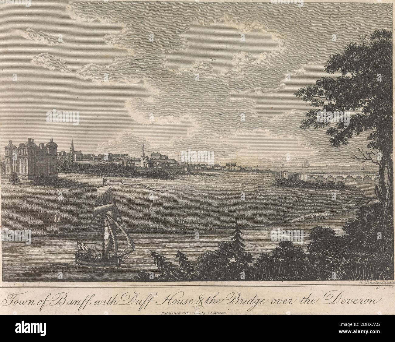 Città di Banff, con la Duff House e il Bridge Over the Doveron (pubblicato da J. Johnson); pagina 97 (Volume One), J. Dudley, 1806 Foto Stock