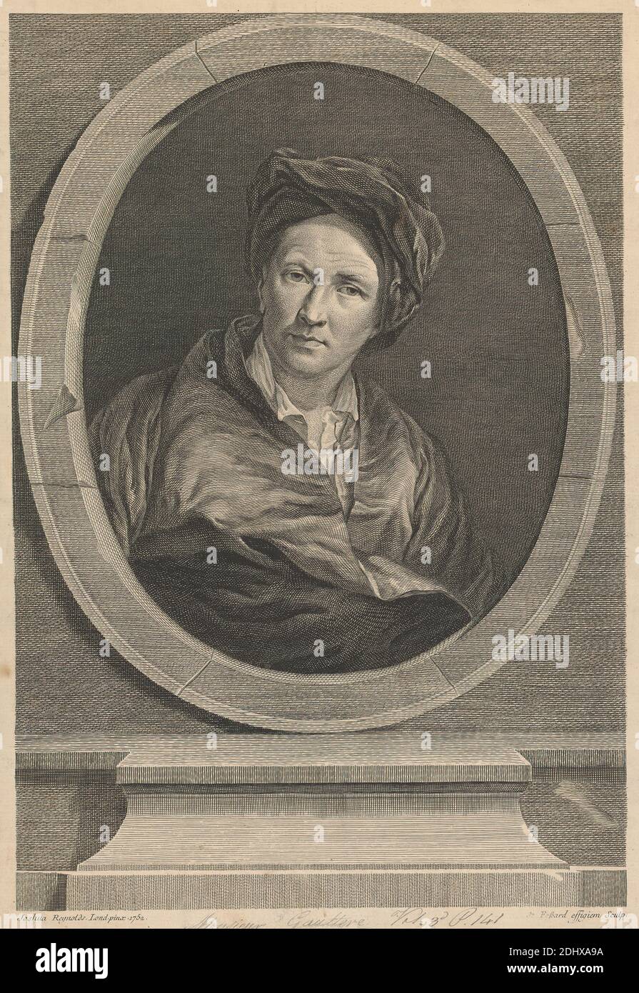 Monsieur Gaultere, Etienne Fessard, 1714–1777, Francese, non satinato, incisione di linea su moderatamente spesso, moderatamente testurizzato, crema, carta deat, foglio: 14 5/8 × 10 1/8 pollici (37.1 × 25.7 cm) e immagine: 14 7/8 × 9 1/2 pollici (37.8 × 24.1 cm Foto Stock