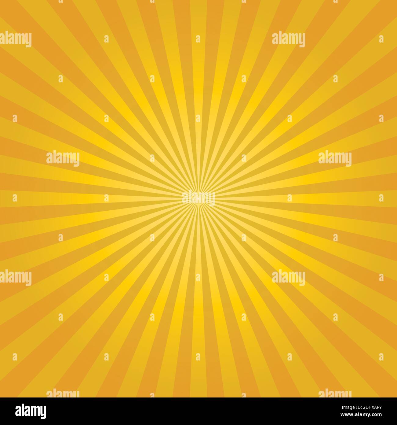 Astratto giallo Sunburst backgound. Raggi vettoriali in disposizione radiale. Illustrazione Vettoriale