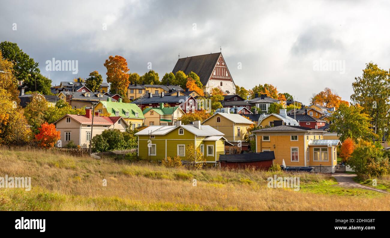 Città vecchia di Porvoo in Finlandia. Foto Stock