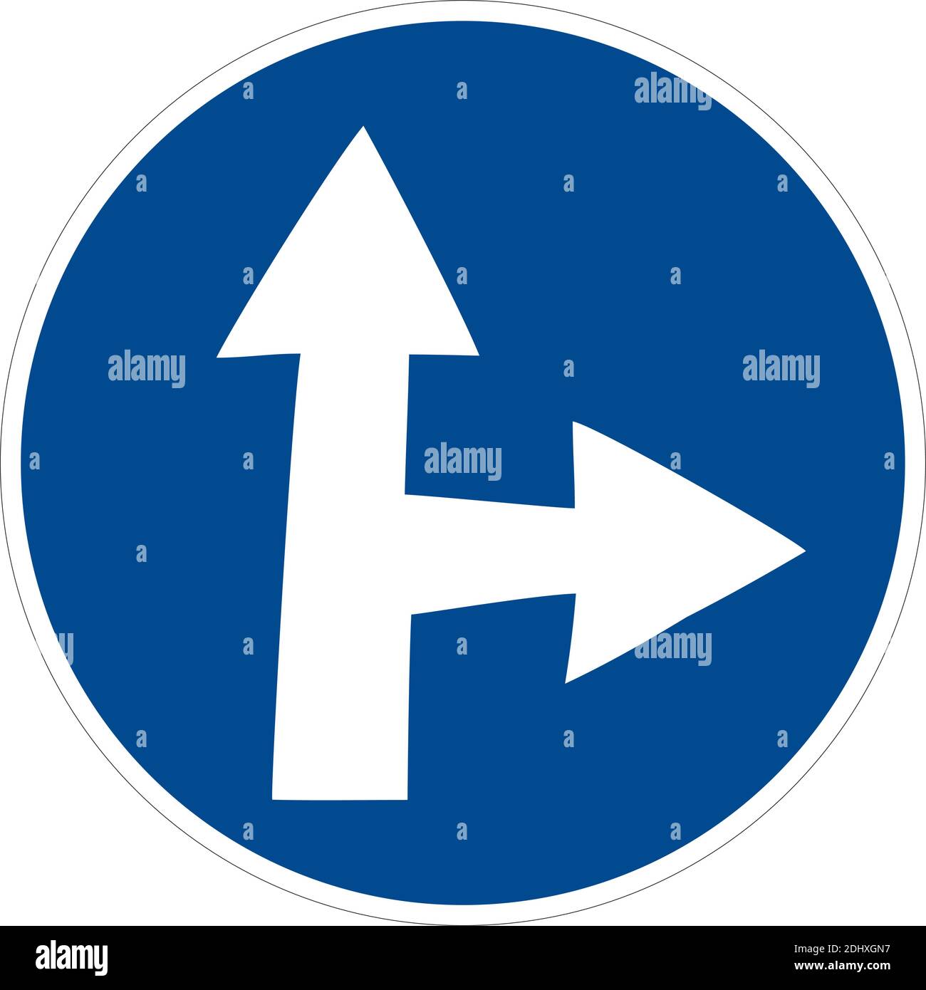 Diritto e diritto avanti - cartello isolato su sfondo bianco. Gruppo di icone come fish-eye, semplici e grunge per il tuo design. Illustrazione vettoriale. Illustrazione Vettoriale