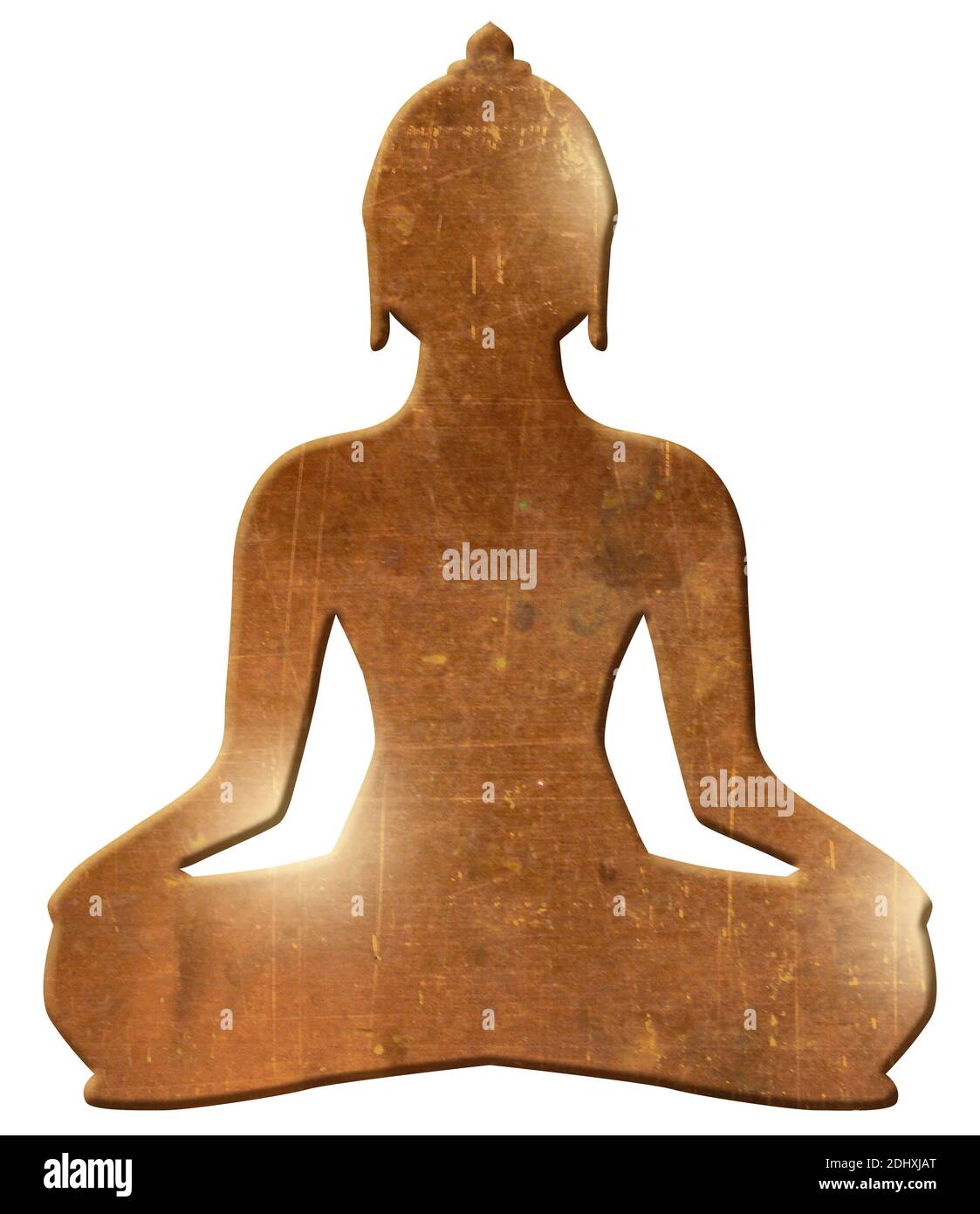 buddha silhouette oro nero buddismo meditare induismo Foto Stock