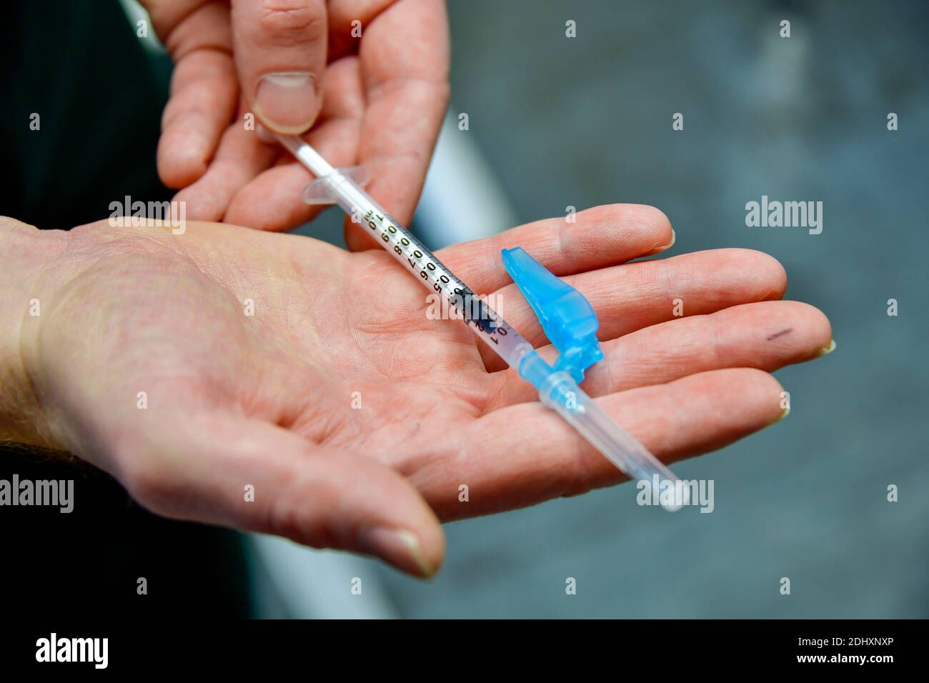 Il West Cumberland Hospital di Whitehaven, Cumbria parte del North Cumbria Integrated Care NHS Trust è stato uno dei primi nel Paese ad avere alcuni dei primi dosaggi del vaccino Pfizer BioNTech Covid19 Coronavirus: 8 dicembre 2020 Stuart Walker Copyright Stuart Walker Photography 2020 Foto Stock