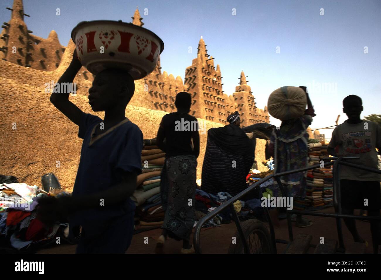 Grande Moschea, Djenne, regione di Mopti, Mali, Africa occidentale. Foto Stock