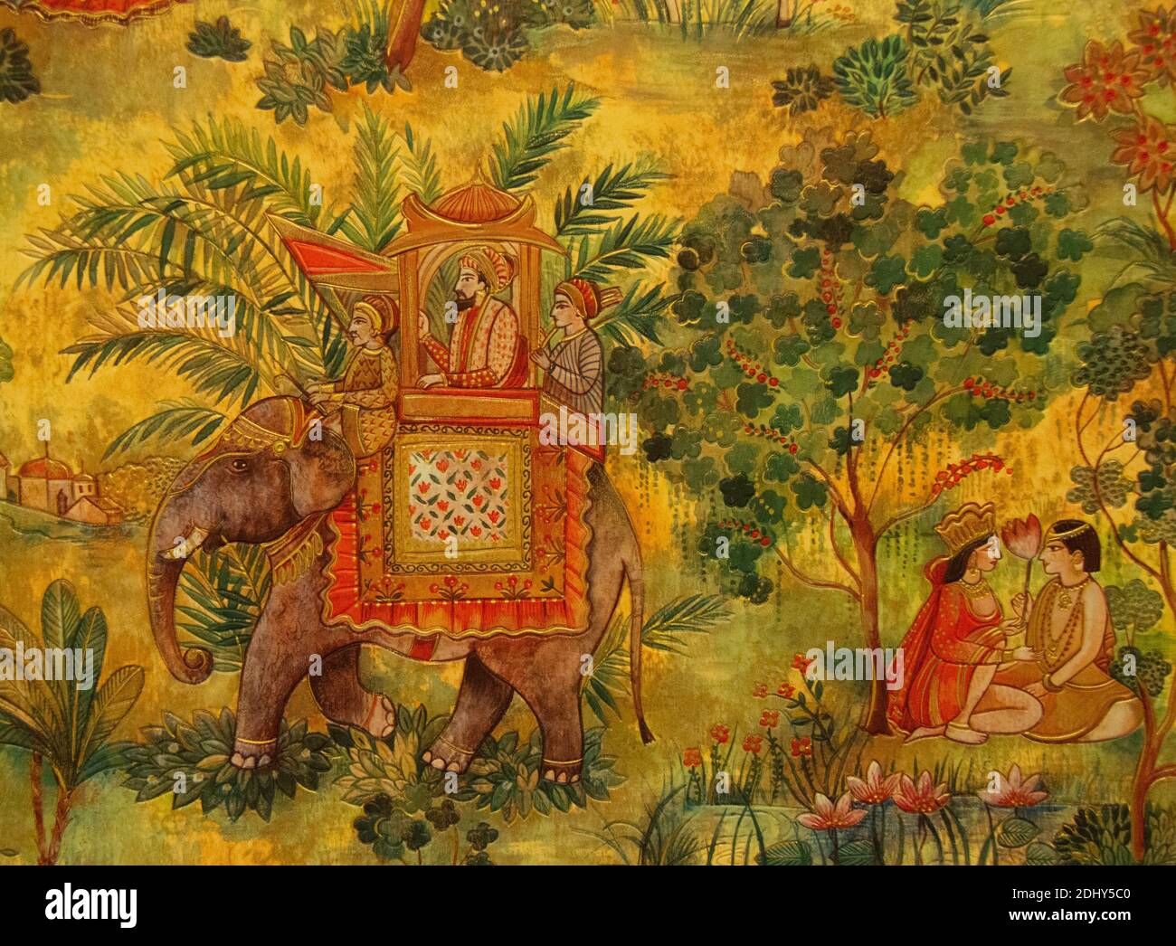 Disegni indiani. Disegno di un lotus. Cultura indiana. Carta da parati indiana. Foto Stock