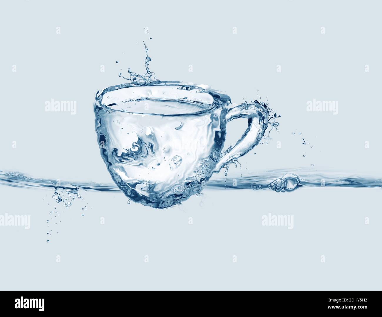 Una tazza di caffè blu fatta di acqua. Foto Stock
