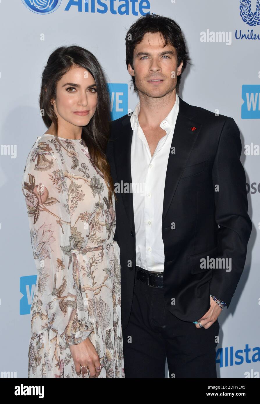 Nikki Reed e Ian Somerhalder partecipano AL WIAMO Day California al Forum il 7 aprile 2016 a Inglewood, Los Angeles, CA, USA. Foto di Lionel Hahn/ABACAPRESS.COM Foto Stock