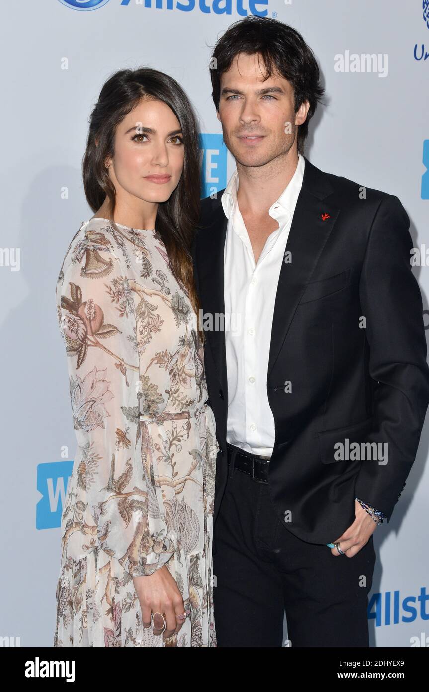 Nikki Reed e Ian Somerhalder partecipano AL WIAMO Day California al Forum il 7 aprile 2016 a Inglewood, Los Angeles, CA, USA. Foto di Lionel Hahn/ABACAPRESS.COM Foto Stock