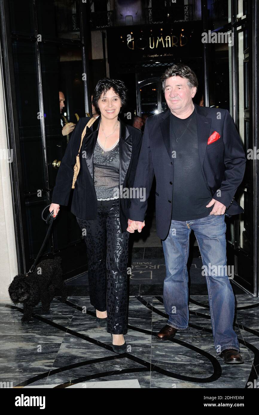 Pascal Danel et sa femme assistent a la 'Soiree Guitar Tribute de Jean-Pierre Danel' a l'hotel le Burgundy a Paris, France le 07 Avril 2016. Foto di Aurore Marechal/ABACAPRESS.COM Foto Stock