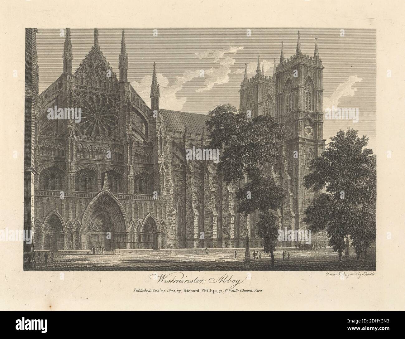 Westminster Abbey, Samuel Rawle, 1771–1860, inglese, dopo Samuel Rawle, 1771–1860, inglese, 1804, Engraving Foto Stock