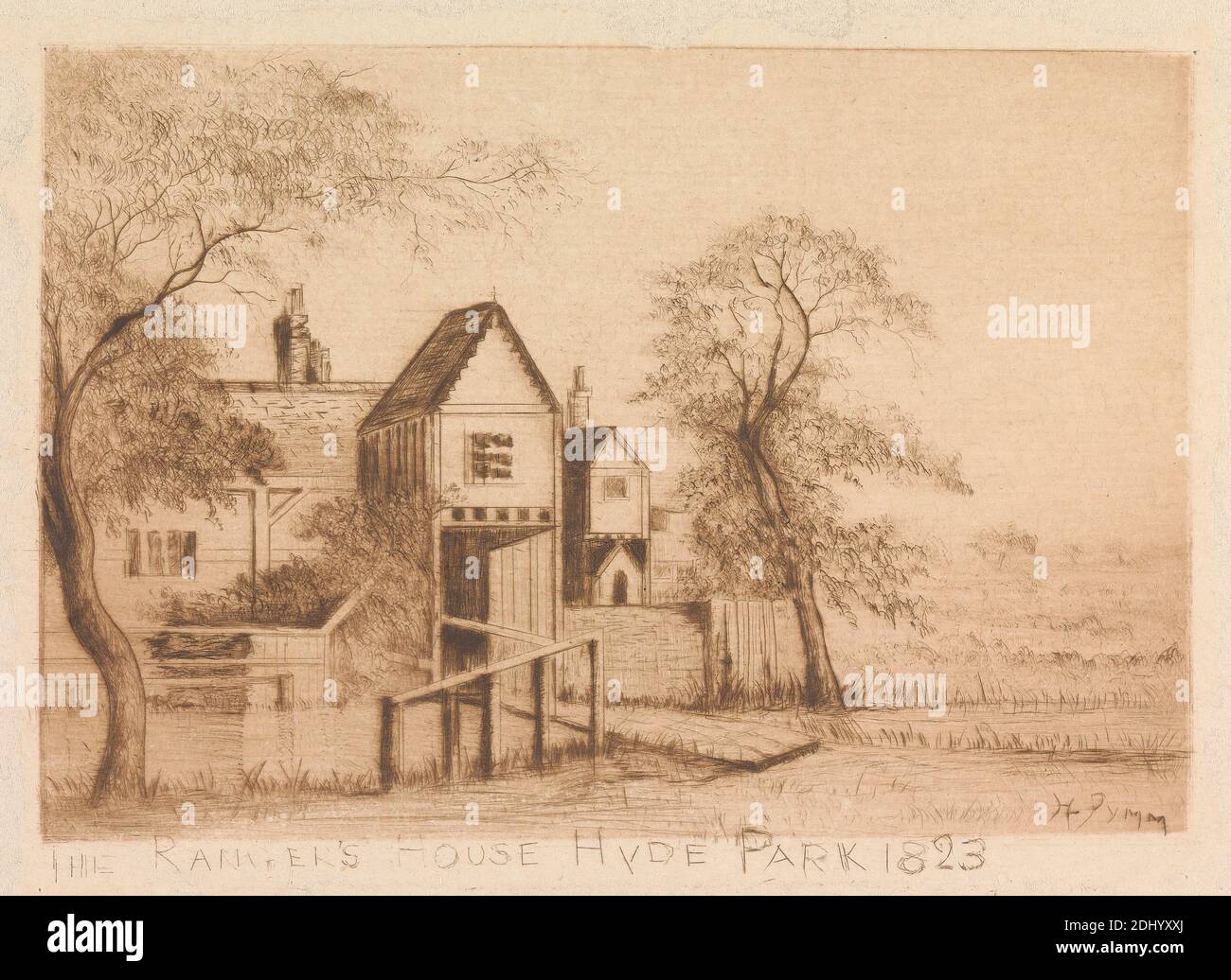 The Ranger's House, Hyde Park, H. Pymm, attivo 1823, dopo H. Pymm, attivo 1823, 1823, incisione Foto Stock