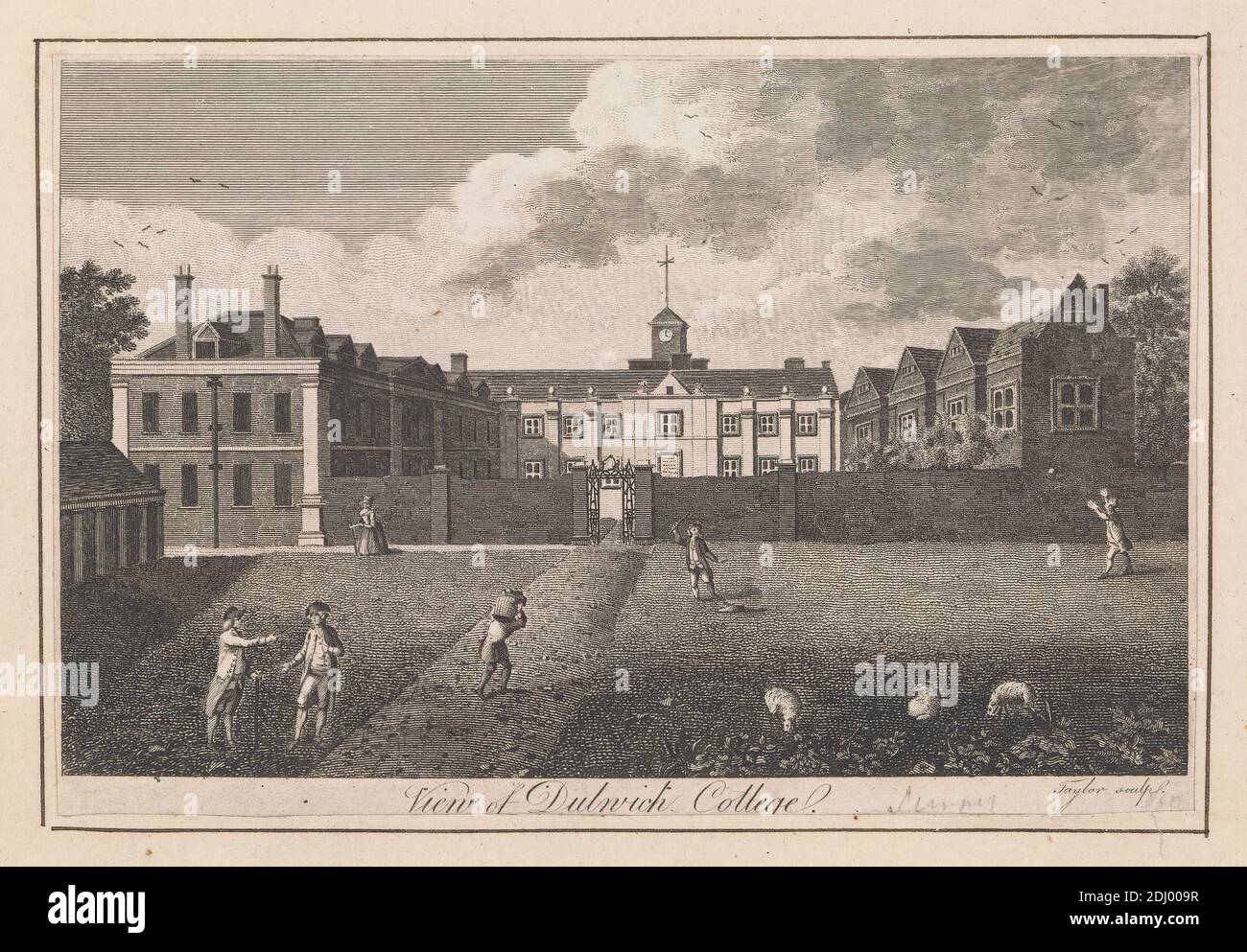 Vista del Dulwich College, Taylor, attivo 1790, dopo artista sconosciuto, non datato Foto Stock