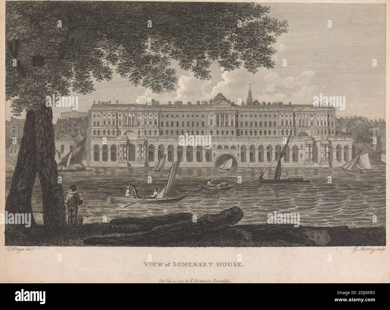 View of Somerset House, George Murray, morì nel 1822, dopo Edward dayes, 1763–1804, British, 1797, Engraving Foto Stock